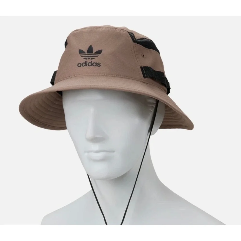 Adidas Originals Webbing Boonie Hat L/XL Trace Brown Black JK0044B Trefoil Logo